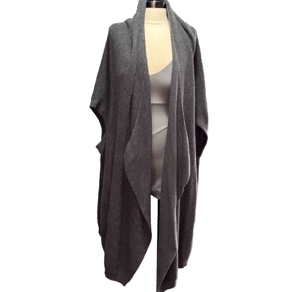 Lands'‎ End Plus Size 3X Open Front Poncho Sweater Textured Knit Wrap